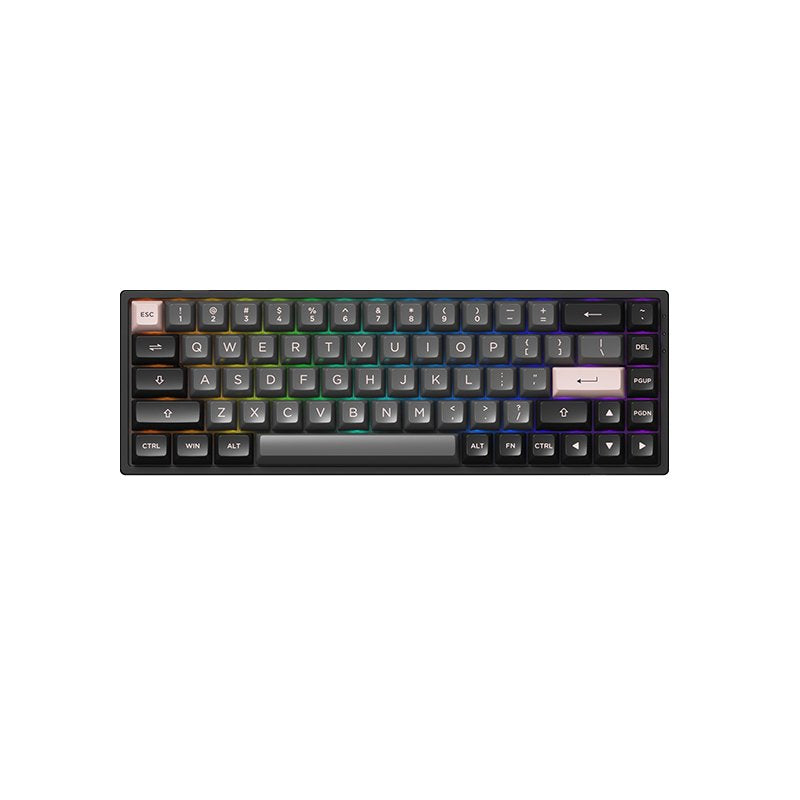 Akko 3068B Plus RGB Mechanical Gaming Keyboard, ISO-Nordic Layout, 3 Modes (BT5.0/2.4Ghz/Type C) Compact Mini Keyboard with Hotswap, Cherry PBT Keys, Programmable BLUE SWITCH