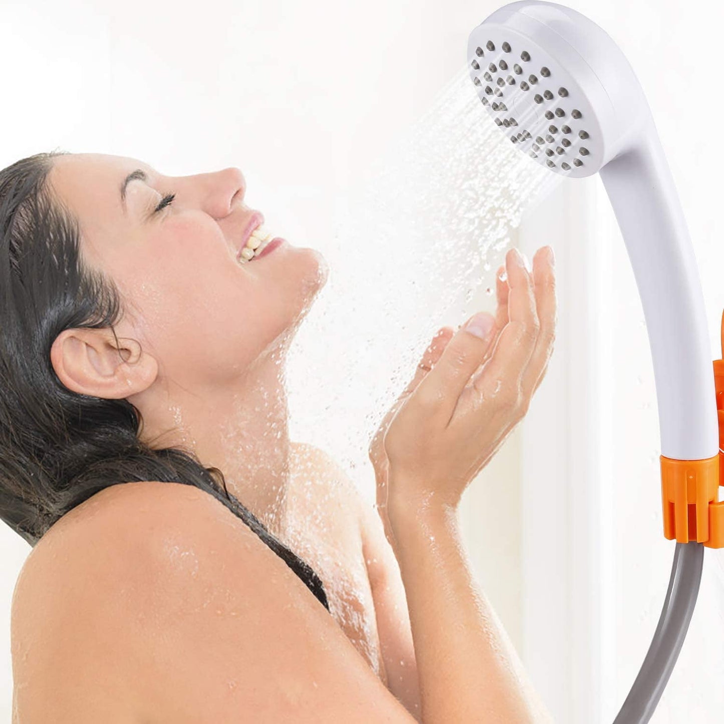 Portable Camping Shower Set, IPX6 Waterproof Built-in 4400mAh USB Rechargeable Battery Shower Pump