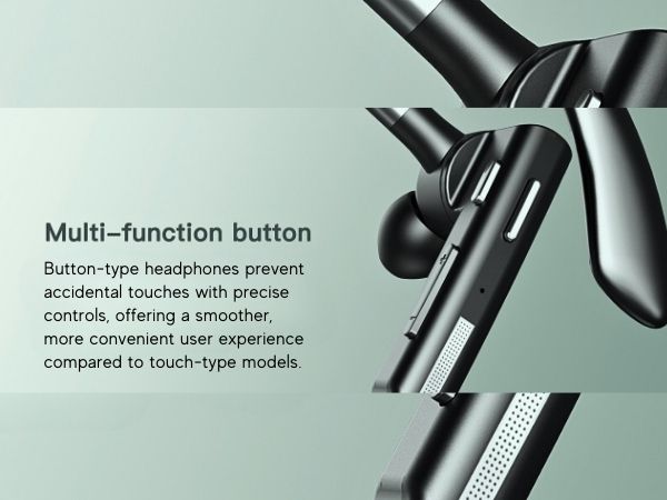 Business BT-YYK-520 Bluetooth 5.0 Headset with Mic, Wireless Ear-Hook Earphone, Mono Boom Mic, Hands-Free Noise-Cancelling, 500mAh Charging Case, Universal Fit,
