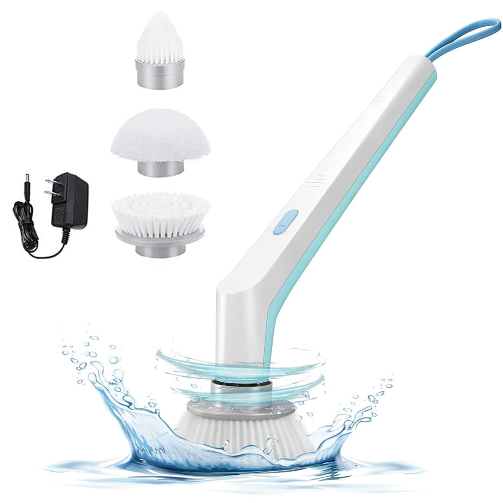 Homitt Electric Spin Scrubber, Mini Brush for 90-min Use, Cordless Power Tub Shower Scrubber with 3 Replaceable Cleaning Heads for Bathtub, Kitchen, Sink, Floor, Toilet