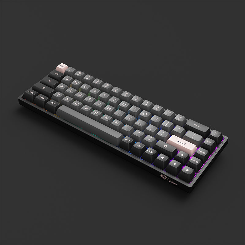 Akko 3068B Plus RGB Mechanical Gaming Keyboard, ISO-Nordic Layout, 3 Modes (BT5.0/2.4Ghz/Type C) Compact Mini Keyboard with Hotswap, Cherry PBT Keys, Programmable BLUE SWITCH