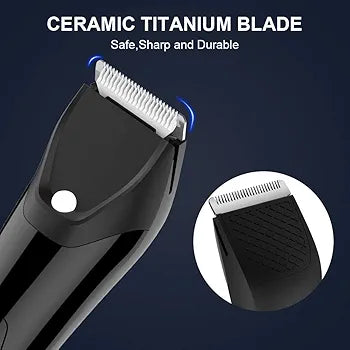 Hatteker Professional Electric Groin Hair Trimmer Below-The-Belt Trimmer Pubic Hair Ball Shaver Body Groomer for Men Male Hygiene Razor IPX7 Waterproof Wet Dry