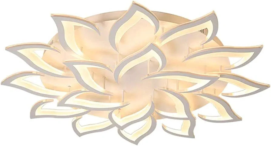 JIAODIE Dimmable LED Ceiling Light Petal Chandelier Flowers Dining Table Lamp Modern Metal Acrylic Ceiling Lamp Living Room Kitchen Bedroom Indoor Ceiling Light Lighting, 18 Heads/Diameter 120 cm/168