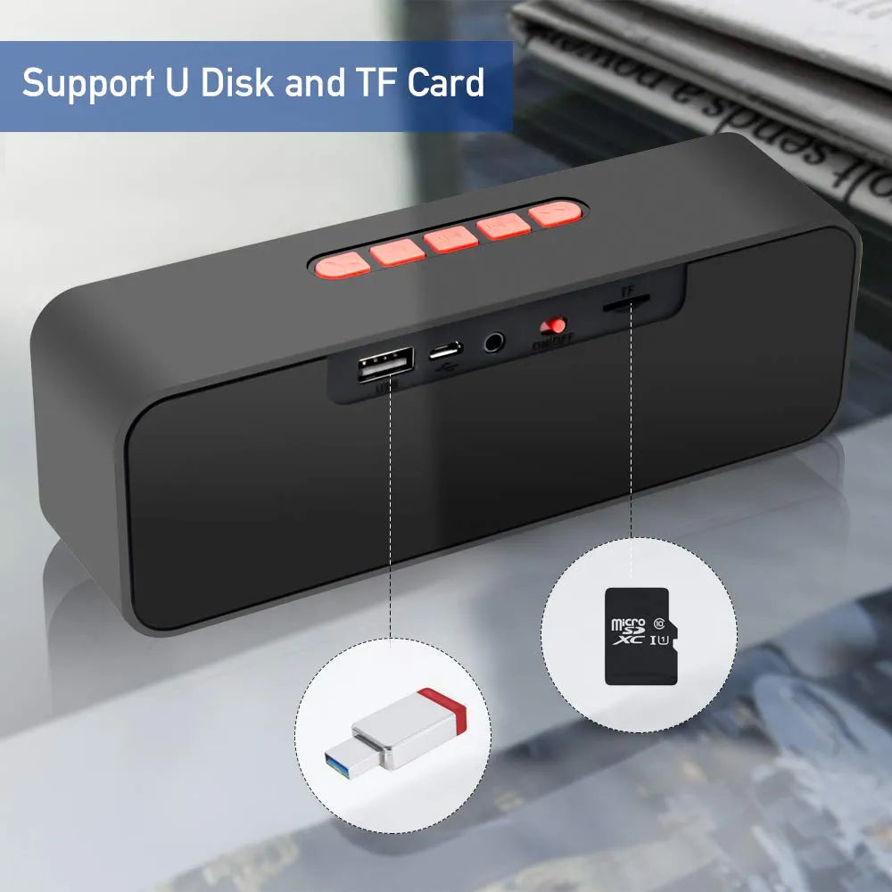Portable Bluetooth Speaker, TWS Bluetooth 5.0 Wireless Speaker with 3D Stereo Hi-Fi Bass, Built-in 1500 mAh Battery, 12H Playtime