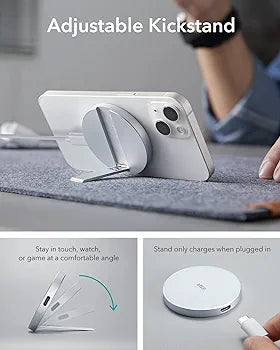 ESR Wireless Charger for MagSafe Charger,HaloLock Kickstand magnetic charger,Compatible with MagSafe Stand for iPhone 15/14/13/12 Series, with 5 ft (1.5 m) Removable Cable,
