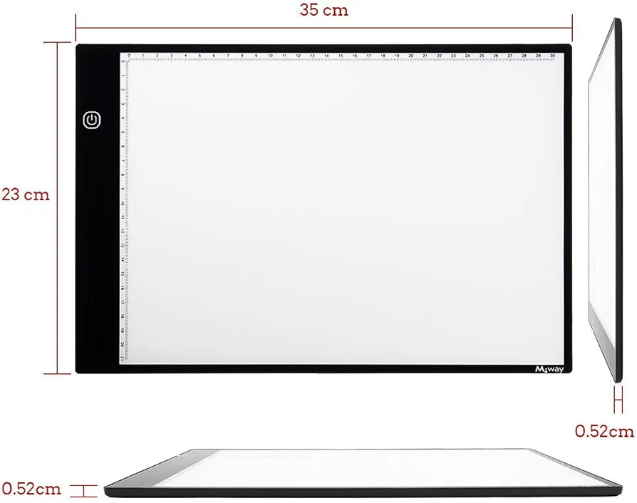 M.Way M.Way A4 LED Tracing Light Box USB Power Super Thin Light Pad Artist Stencil Table Copy Board with Brightness Illumination Adjustable Tattoo Sketch Architecture Calligraphy Crafts For Artists Drawing