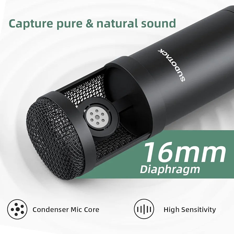Sudotack USB Streaming Podcast PC Microphone, 192KHz/24Bit Studio