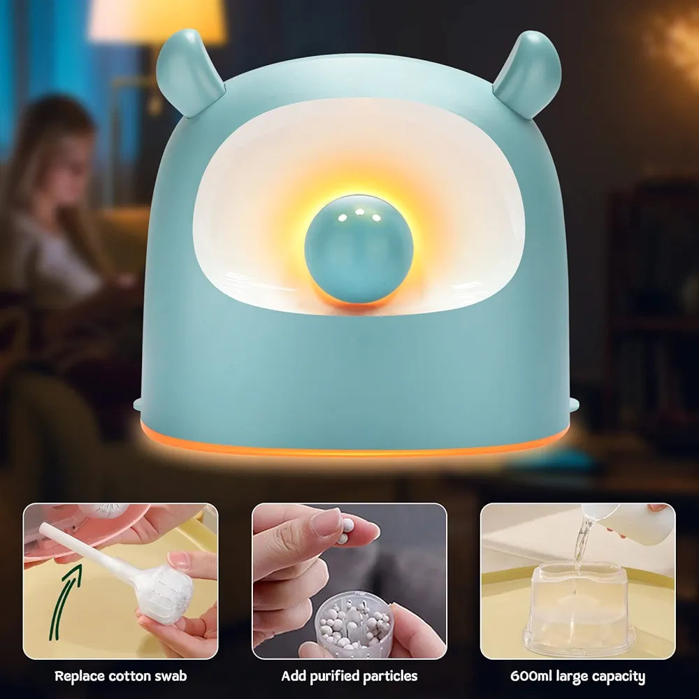 Mini Cute Humidifier - Quiet Ultrasonic Humidifier with Night Light, 2 Mist Modes, Auto Shut-off, 500ml Capacity Rain Cloud - RH30, Plants,Bedroom/babies,Nursery/office