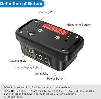 KaiNaDi Anti Barking Dog Collars, Anti Bark Collar for Large Medium Small Dog, Stop Dog Barking Deterrent Device IPX67 Waterproof & Rechargeable, 2 Modes of Beep & vibration collar - No Shock (Black)