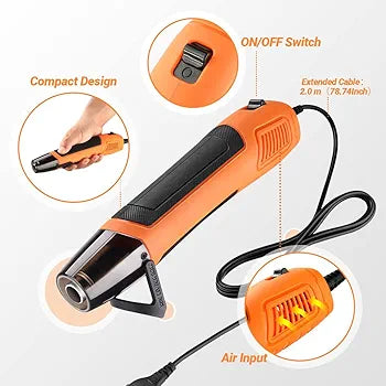 Mini Heat Gun, 350W/662°F Hot Air Gun with 6.56Ft Long Cable-HGP35AC