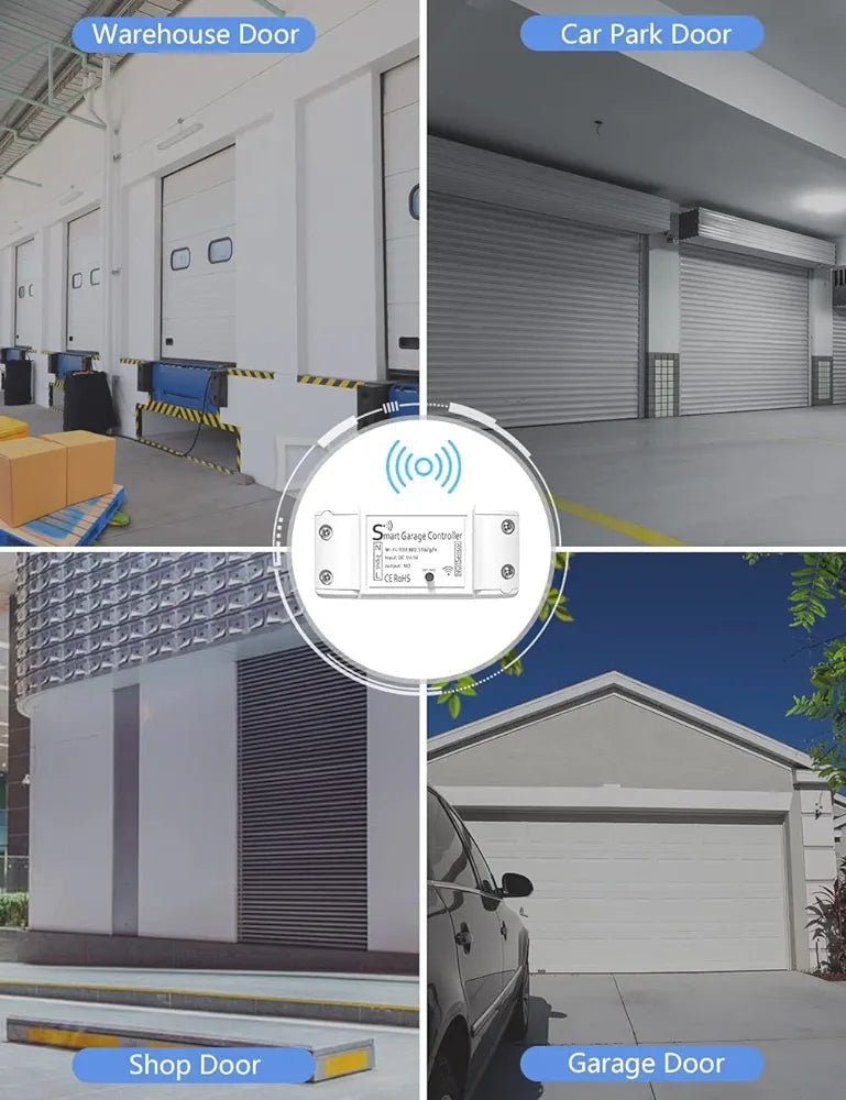 Smart Garage Door Opener, Maxcio WiFi Garage Door Switch, Compatible with Alexa/Google Home, App Control, Timer and Countdown, Operating Recording Available