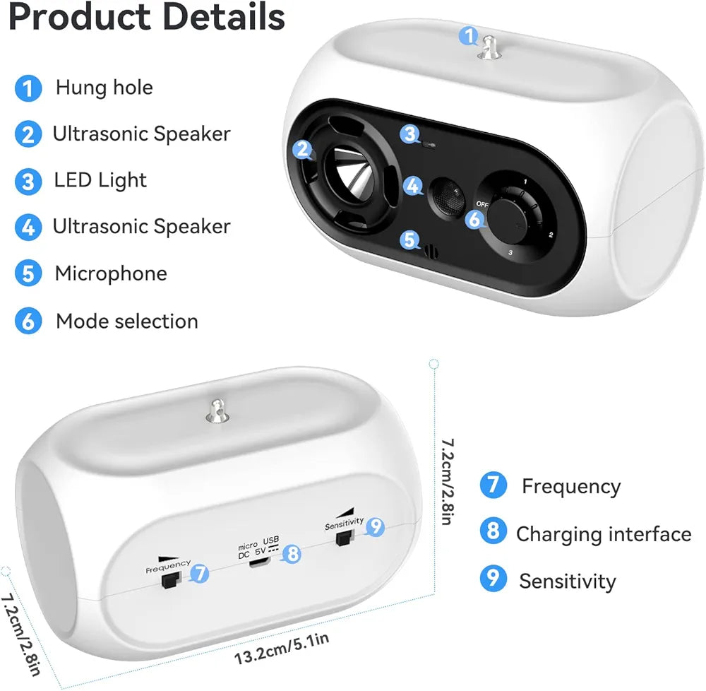 Queenmew Anti Barking Device, Ultrasonic Dog Barking Deterrent
