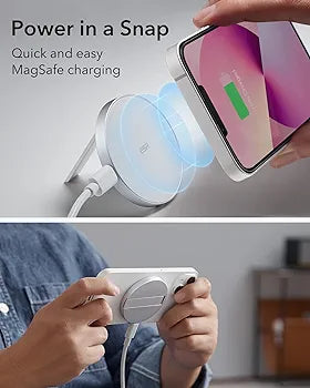 ESR Wireless Charger for MagSafe Charger,HaloLock Kickstand magnetic charger,Compatible with MagSafe Stand for iPhone 15/14/13/12 Series, with 5 ft (1.5 m) Removable Cable,