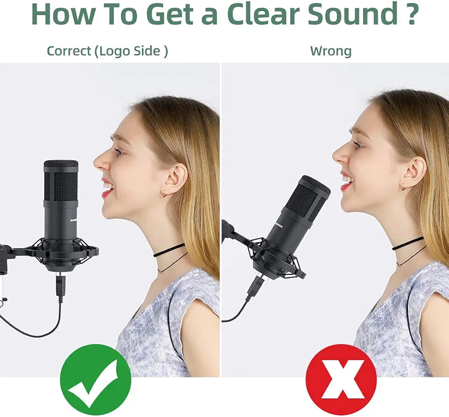 Sudotack USB Streaming Podcast PC Microphone, 192KHz/24Bit Studio