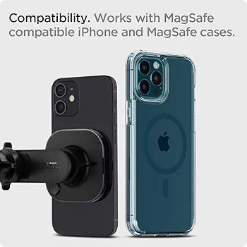 Spigen OneTap (MagFit) Designed for MagSafe Air Vent Car Mount with Detachable Swing Arm for Optimal Airflow Compatible with iPhone 15 Pro Max, 15 Pro, 15 Plus, 15, 14, 13, and 12 Series