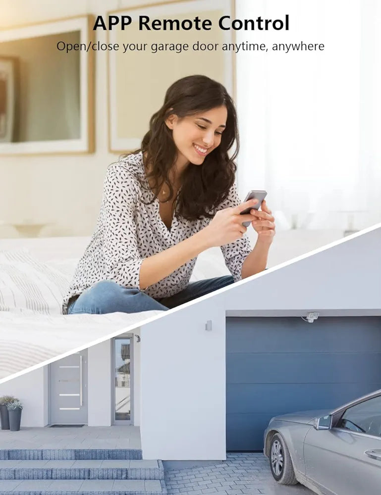 Smart Garage Door Opener, Maxcio WiFi Garage Door Switch, Compatible with Alexa/Google Home, App Control, Timer and Countdown, Operating Recording Available