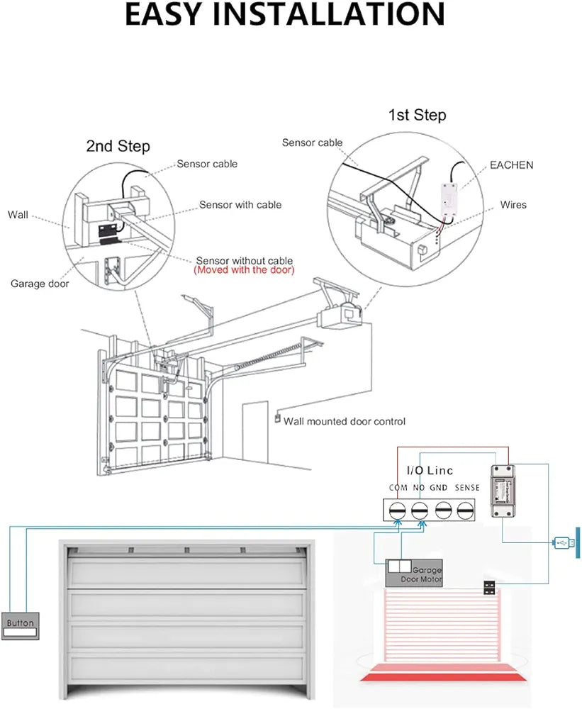 Smart Garage Door Opener, Maxcio WiFi Garage Door Switch, Compatible with Alexa/Google Home, App Control, Timer and Countdown, Operating Recording Available