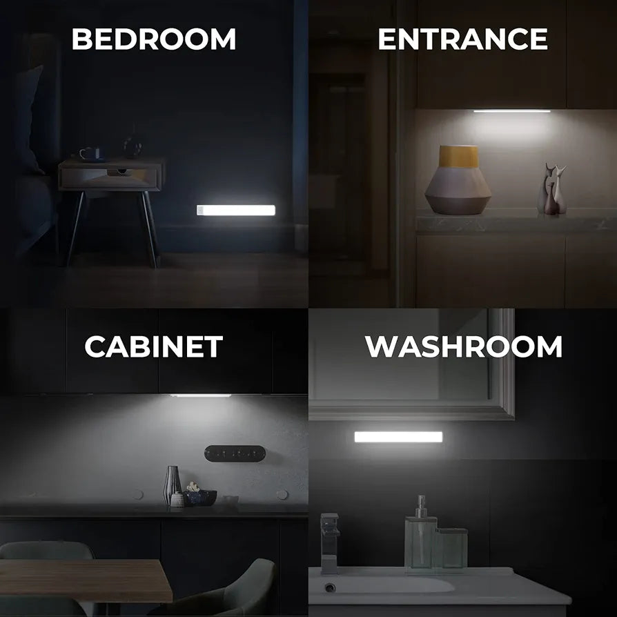 HEDORANCE Under-Unit Light Kitchen Cabinet Lights, LED Motion Sensor with Non-Contact Sensor Ultra Thin Wardrobe Lamps Auto On/Off with Stick-on Magnetic Strip USB Connection