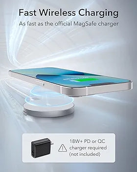 ESR Wireless Charger for MagSafe Charger,HaloLock Kickstand magnetic charger,Compatible with MagSafe Stand for iPhone 15/14/13/12 Series, with 5 ft (1.5 m) Removable Cable,