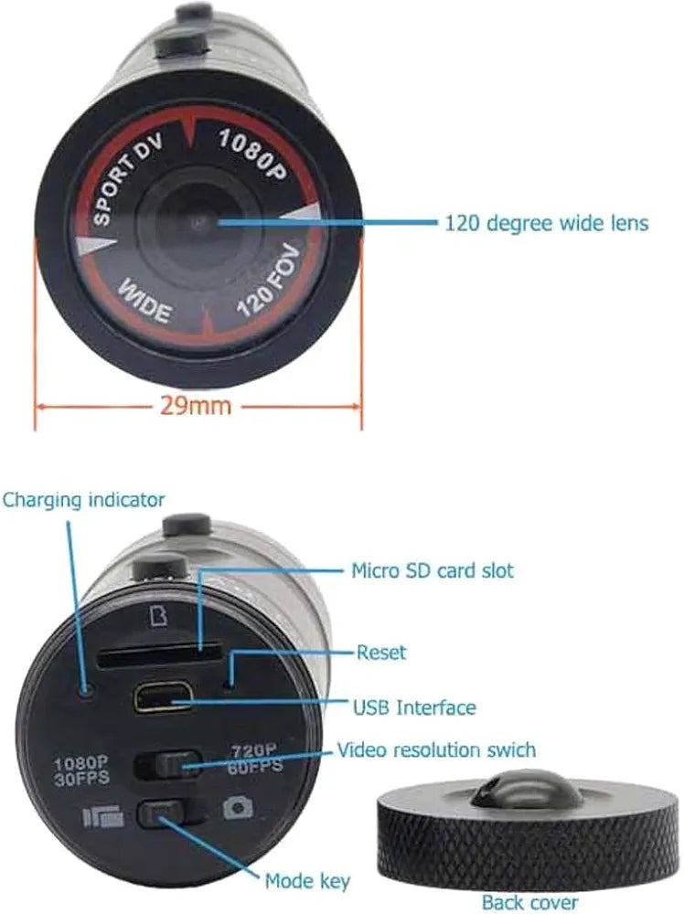 Mini F9 Camera HD Bike Motorcycle Helmet Sports Action Camera Video DV Camcorder Full HD 1080p Car Video Recorder