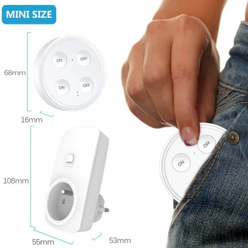 LoraTap 2 Remote Controlled Socket, 2500 Watts, 200M Range, 868Mhz Radio, 10 Years Battery Life, Smart Wireless Electrical Socket, Batteries Included