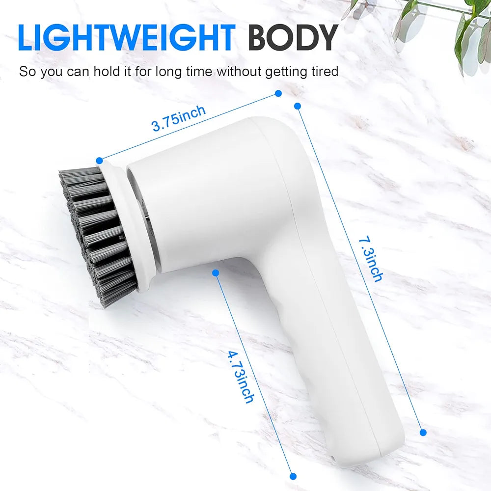 Electric Spin Scrubber, Power Cleaning Brush Shower Scrubber with Digital Display and 4 Replaceable Heads, 2 Adjustable Speeds, Electric Scrubber Brush for Cleaning Bathroom Tile Floor Bathtub Window