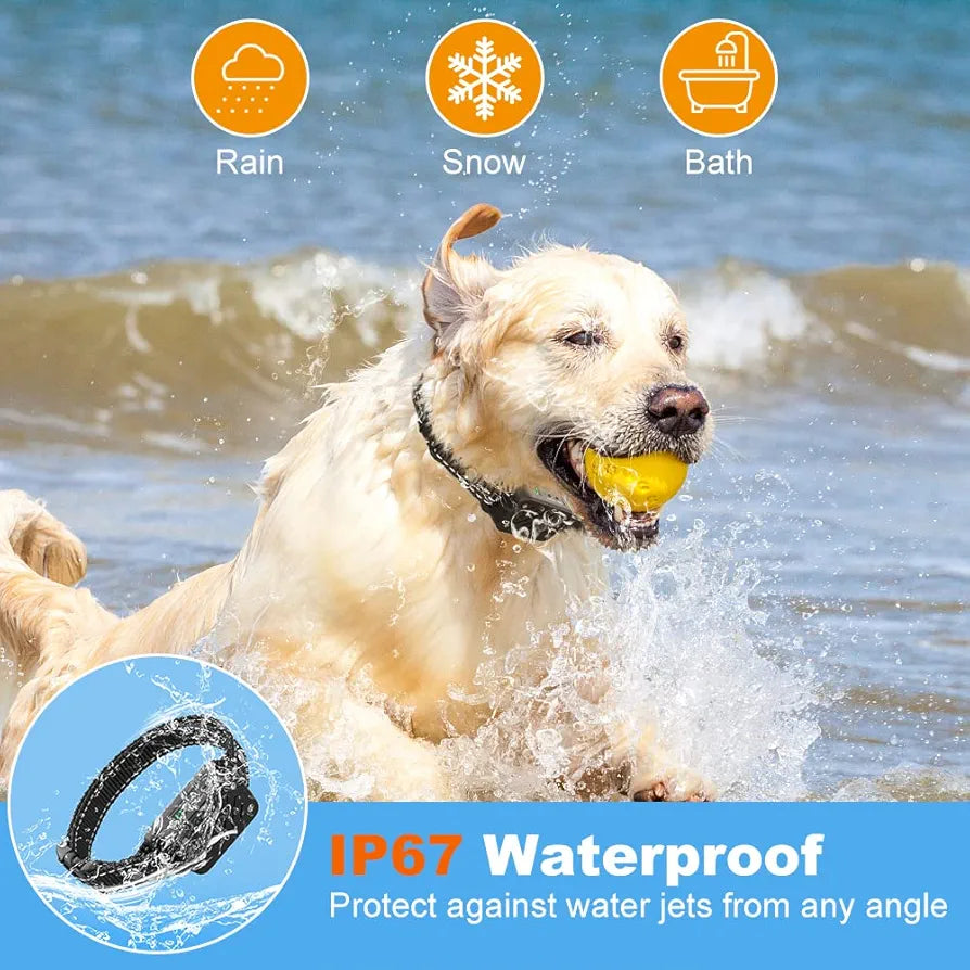 KaiNaDi Anti Barking Dog Collars, Anti Bark Collar for Large Medium Small Dog, Stop Dog Barking Deterrent Device IPX67 Waterproof & Rechargeable, 2 Modes of Beep & vibration collar - No Shock (Black)