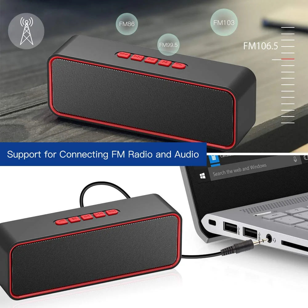 Portable Bluetooth Speaker, TWS Bluetooth 5.0 Wireless Speaker with 3D Stereo Hi-Fi Bass, Built-in 1500 mAh Battery, 12H Playtime