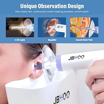 Electric Ear Wax Removal Irrigation Cleaner - Earwax Cleaning Kit Ear Wax Washer Lavage Earwax Flushing Tool Electric Otoclears Earigator System (Purple)