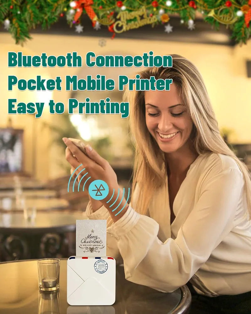 Phomemo M02S Mini Bluetooth Pocket Printer- 300dpi Thermal Mobile Printer Compatible with iOS & Android for Plan Journal, Organization,Study Notes,Working Assistance, Photos Printing, Gift, White
