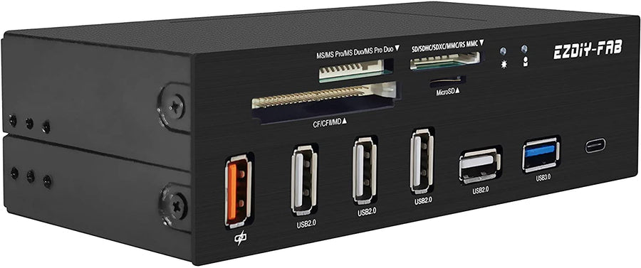 PC 5.25IN FRONT PANEL INTERNAL CARD READER USB HUB, USB 3.1 GEN2 TYPE-C PORT