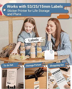 Phomemo M02S Mini Bluetooth Pocket Printer- 300dpi Thermal Mobile Printer Compatible with iOS & Android for Plan Journal, Organization,Study Notes,Working Assistance, Photos Printing, Gift, White