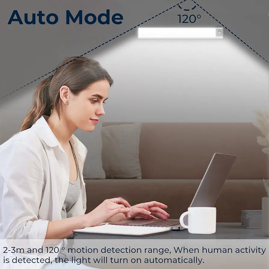 HEDORANCE Under-Unit Light Kitchen Cabinet Lights, LED Motion Sensor with Non-Contact Sensor Ultra Thin Wardrobe Lamps Auto On/Off with Stick-on Magnetic Strip USB Connection