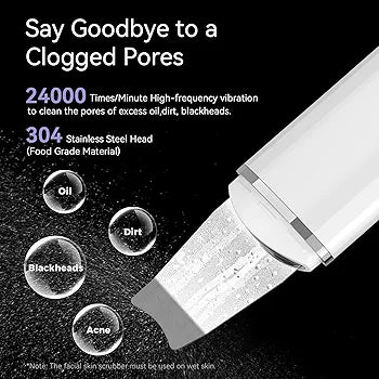 Skin Scrubber, ANLAN Ultrasonic EMS Ion Exfoliating Device Face Cleanser and Blackhead Remover Pores Cleaning Wrinkle Remover Comedone Extractor Skin Care with 4 Modes USB Rechargeable