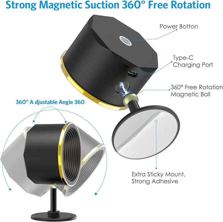 Newest LED Wall Sconce,Rechargeable Wall Mounted Lamp, 16 Colors, 360° Adjustable Base, Remote