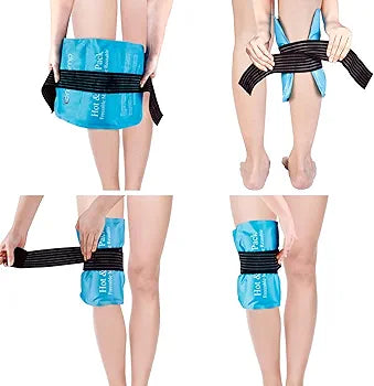 Gel Cold & Hot Ice Packs for Injuries, 10.5" X 14.5" Comfytemp Reusable Warm or Ice Pack with Strap for Shoulders, Hip, Knee, Lower Back