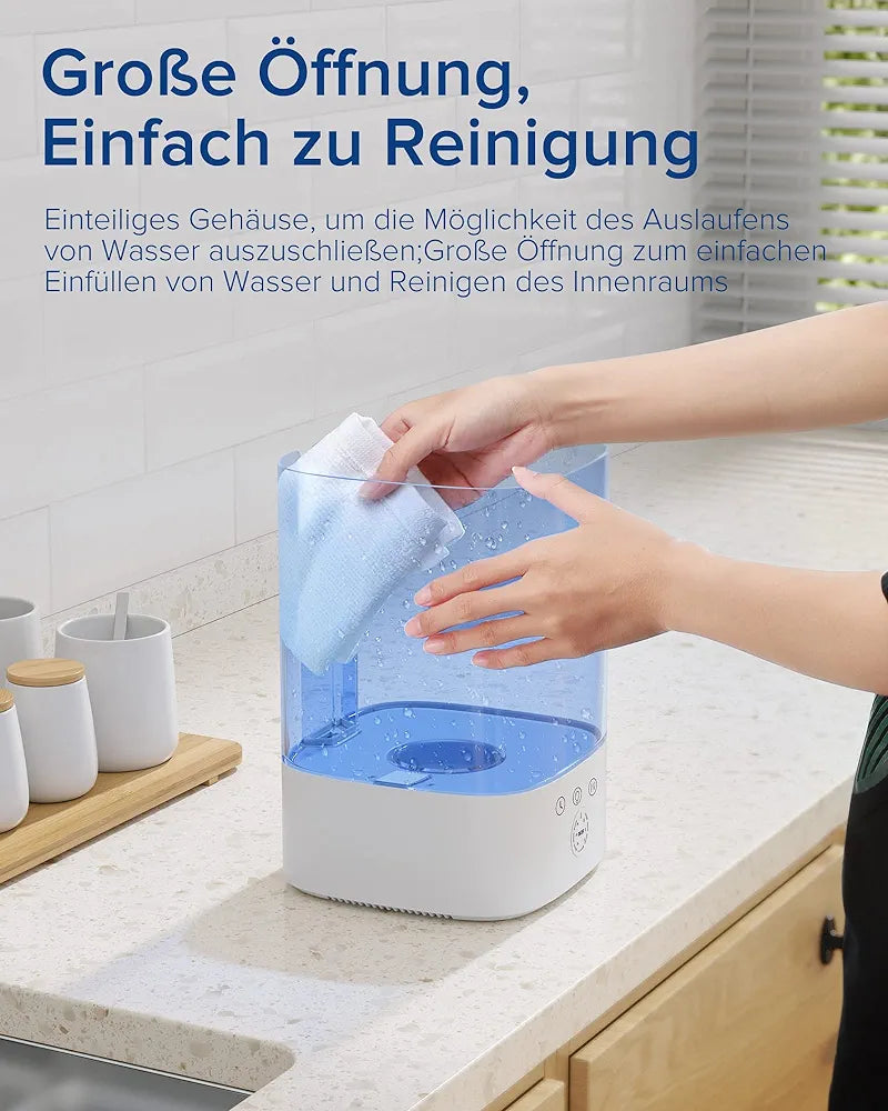 Maxcio 3.5 L Humidifier Children's Room, Top-Fill Ultrasonic RGB Night Light Humidifier, BPA-Free Aroma Diffuser, 360° Steam Nozzles, Running Time up to 40 Hours, 28 dB Super Quiet for Bedroom Plants