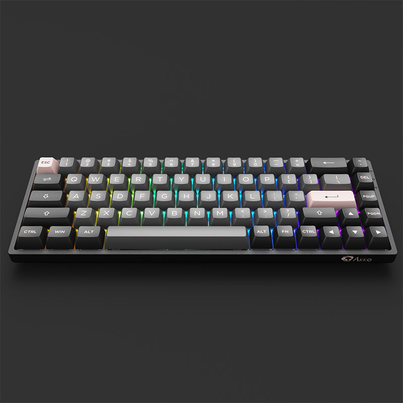 Akko 3068B Plus RGB Mechanical Gaming Keyboard, ISO-Nordic Layout, 3 Modes (BT5.0/2.4Ghz/Type C) Compact Mini Keyboard with Hotswap, Cherry PBT Keys, Programmable BLUE SWITCH