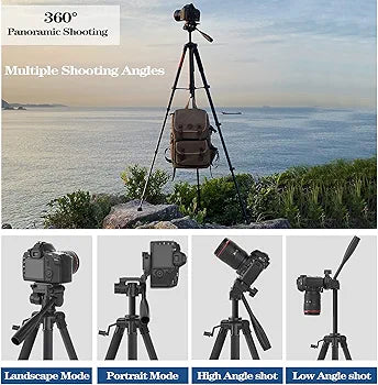 KINGJOY 75" Camera Tripod for Canon Nikon Cell Phone Tall Tripod with Wireless Remote Travel Bag Phone Tablet Holder Compatible with DSLR Cameras, Projector, Binocular, Spotting Scopes