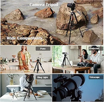 KINGJOY 75" Camera Tripod for Canon Nikon Cell Phone Tall Tripod with Wireless Remote Travel Bag Phone Tablet Holder Compatible with DSLR Cameras, Projector, Binocular, Spotting Scopes