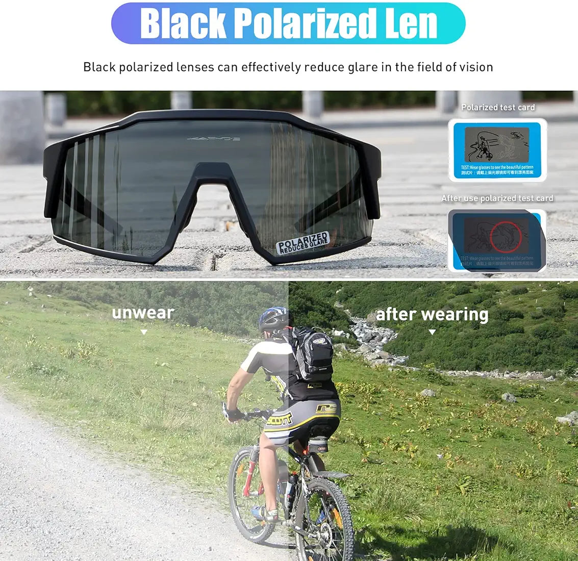 KAPVOE Polarized Cycling Glasses With 1 Lens Or 4 Interchangeable Lens Tr90 Frame For Men Women Sports Sunglasses Bike