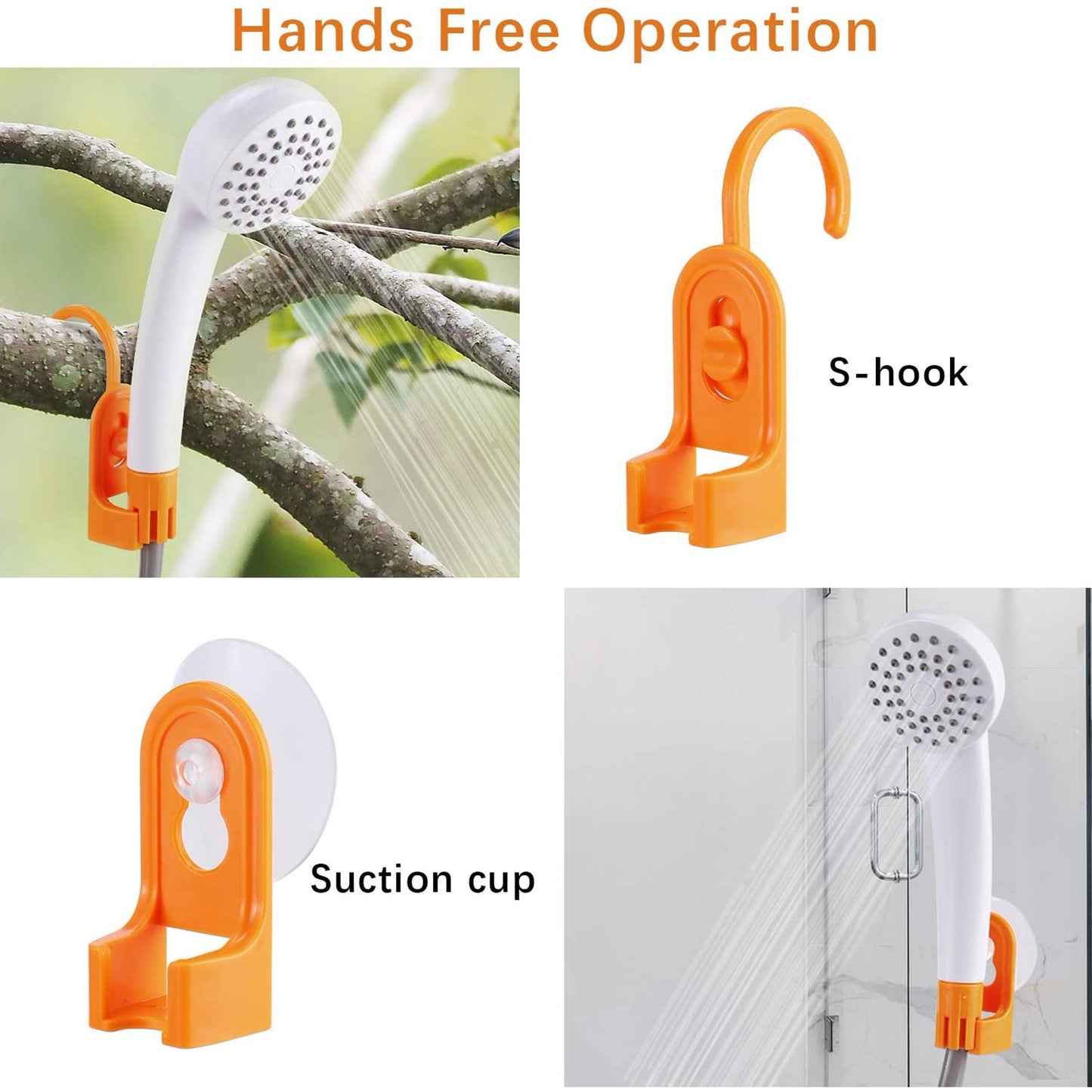 Portable Camping Shower Set, IPX6 Waterproof Built-in 4400mAh USB Rechargeable Battery Shower Pump