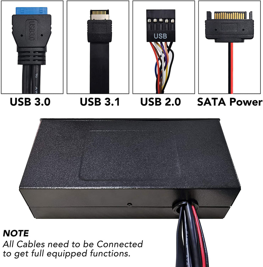 PC 5.25IN FRONT PANEL INTERNAL CARD READER USB HUB, USB 3.1 GEN2 TYPE-C PORT