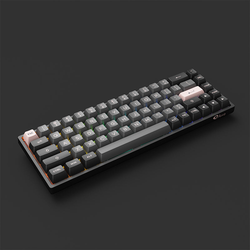 Akko 3068B Plus RGB Mechanical Gaming Keyboard, ISO-Nordic Layout, 3 Modes (BT5.0/2.4Ghz/Type C) Compact Mini Keyboard with Hotswap, Cherry PBT Keys, Programmable BLUE SWITCH