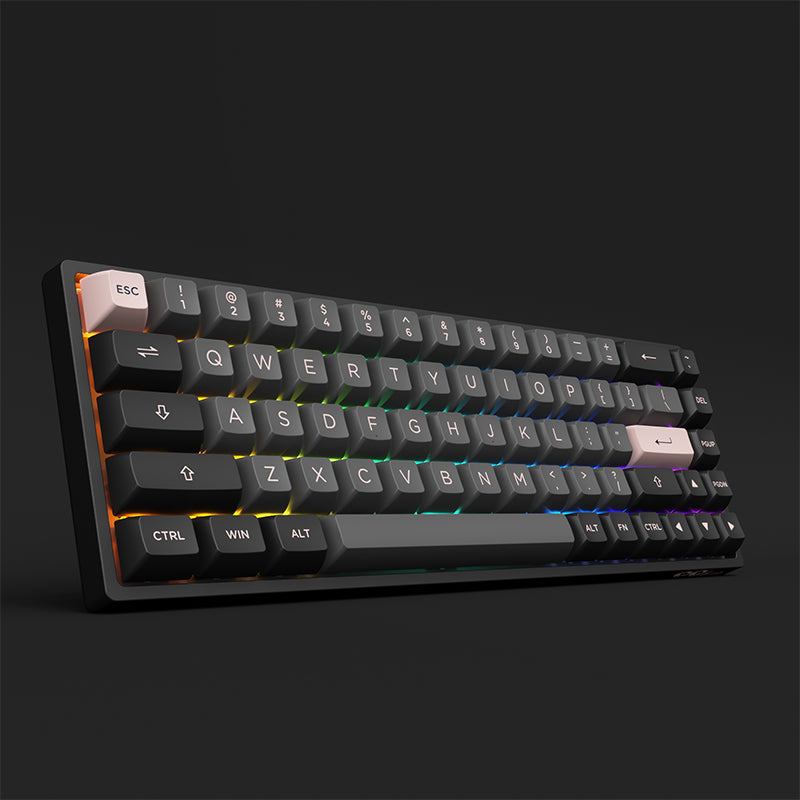 Akko 3068B Plus RGB Mechanical Gaming Keyboard, ISO-Nordic Layout, 3 Modes (BT5.0/2.4Ghz/Type C) Compact Mini Keyboard with Hotswap, Cherry PBT Keys, Programmable BLUE SWITCH