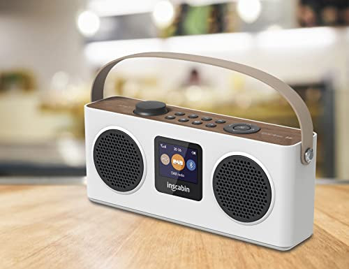 Inscabin M4 Portable DAB/DAB+ Radio Digital FM Portable Radio/Bluetooth/Stereo Sound/Dual speakers/Dual Alarm Clock/Rechargable Battery