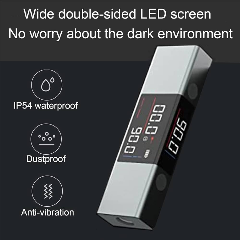 Digital Inclinometer, Protractor Laser Er-Laser Ruler with Bi-Directional L-As-er Marking, Real Time Protractor with Double-Sided High Definition LED Screen for Home