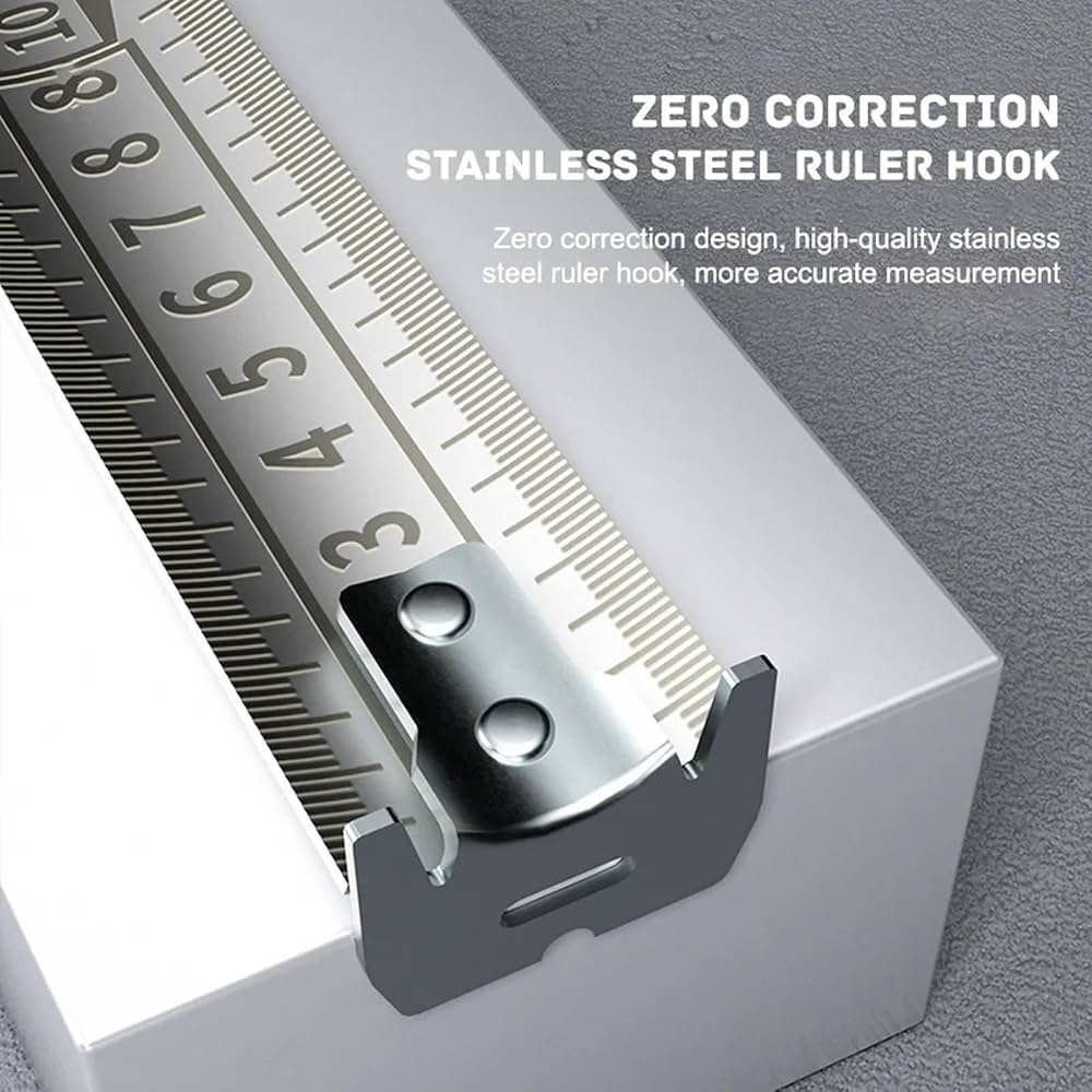 Stainless Steel Anti-Corrosion Retractable Metric Ruler, Hollow Design Anti-Corrosion Measure Tape, Cinta Metrica (B-5m Long 19mm Wide)