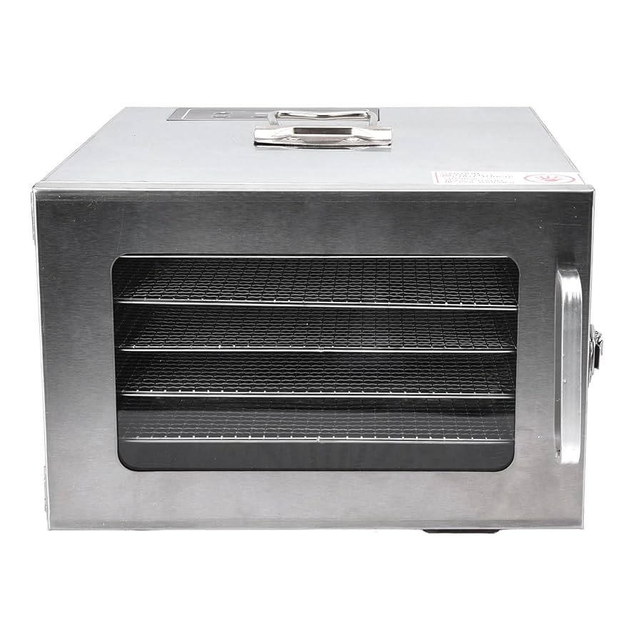 Food Dehydrator, 400W 6 Trays Electric Food Dryer Machine with 35-90℃ Temperature Control Dehydrator Machine for Jerky Herb Meat Beef Vegetables, Stainless Steel