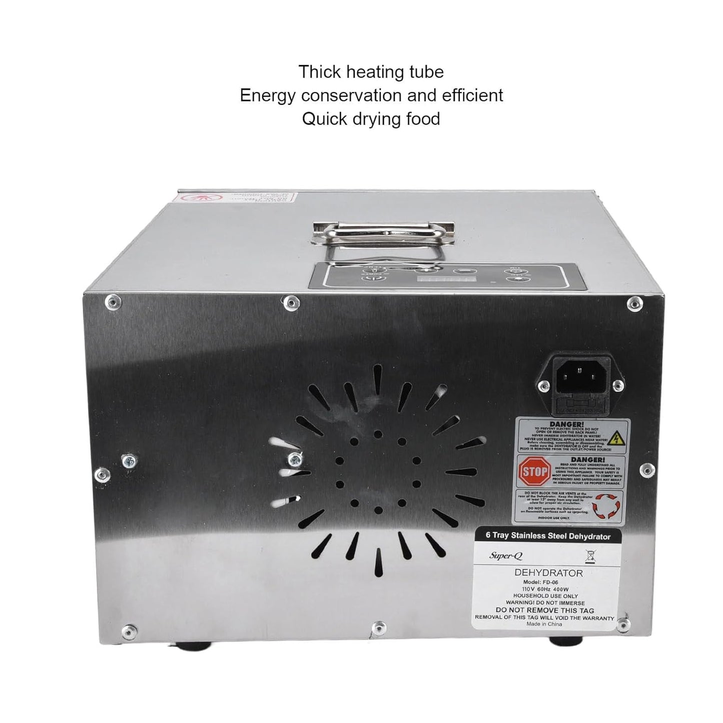 Food Dehydrator, 400W 6 Trays Electric Food Dryer Machine with 35-90℃ Temperature Control Dehydrator Machine for Jerky Herb Meat Beef Vegetables, Stainless Steel